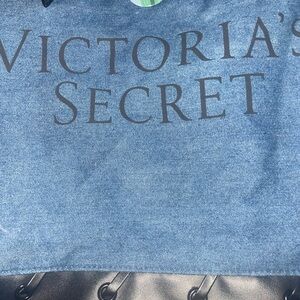 Victoria's Secret Blue Tote Bag with Black Handles